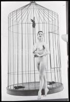 cca 1969 Lányok, asszonyok mutatványa, szolidan erotikus felvételek,12 db DIAPOZITÍV, 36x24 mm