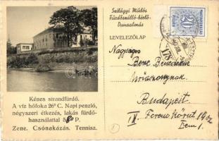 1940 Dunaalmás, kénes strandfürdő, Szilágyi Miklós fürdőszálló-bérlő levele