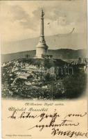 1899 Brassó, Kronstadt, Brasov; Millenniumi Árpád szobor, emlékmű. Kiadja a Herz könyvnyomda / Millennium monument