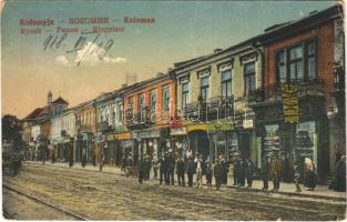 1918 Kolomyia, Kolomyja, Kolomyya, Kolomea; rynek / square, shops (EK)