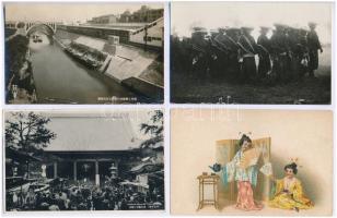 47 db főleg RÉGI japán képeslap: városok és motívumok / 47 mostly pre-1945 Japanese postcards, town-views and motives