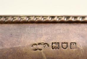 cca 1910 Angol ezüst (Ag) lábas cukordoboz, belül aranyozott, jelzett, 10×7×9,5 cm, nettó: 182,3 g /...