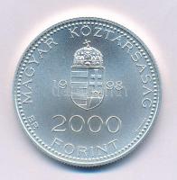 1998. 2000Ft Ag "Integráció az EU-ba - EURO II" kapszulában, tanúsítvánnyal T:BU 
Adamo E...