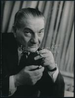 cca 1966 Sinkovits Imre színművész portréja, jelzés nélküli vintage fotó Kotnyek Antal (1921-1990) budapesti fotóriporter hagyatékából, 24x18 cm