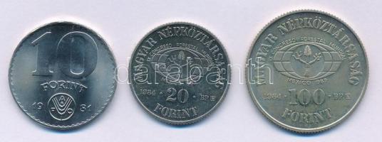 1981. 10Ft Ni "FAO" kapszulában + 1984. 20Ft Cu-Ni "FAO - Védd az erdőt" + 100Ft...