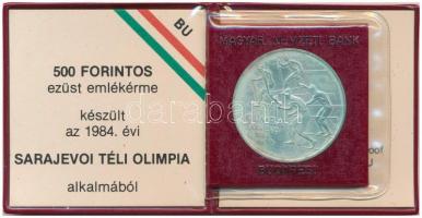 1984. 500Ft Ag "Sarajevoi Téli Olimpia" eredeti tokban, tanúsítvánnyal T:BU  Adamo EM76