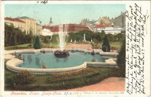 1899 Gmunden, Franz Josefs-Platz / square, fountain, hotel. Phot. H. V. Haslacher (EK)