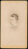 cca 1869 Esztergom, Beszédes Sándor (?-?) esztergomi fényképíró műterméből keményhátú vintage fotó, 10,4x6 cm