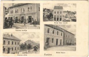 Capljina, Glavna carsija, ulica, Hotel Slavo, Donji dijo varosi / main square and street, hotel (small tear)