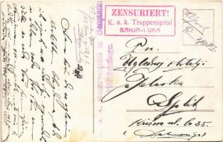 Banja Luka, Banjaluka; Herrengasse / Gospodska ulica / street + "Zensuriert K.u.K. Truppenspita...
