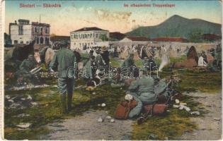1918 Shkoder, Shkodra, Scutari, Skutari; Im albanischen Truppenlager / Albanian military camp + K.u.K. Grenzjägerbataillon Nr. VI. 4. Kompagnie