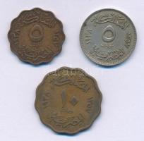 Egyiptom 1938. 5m Br + 5m Cu-Ni + 10m Br T:2,2- Egypt 1938. 5 Milliemes Br + 5 Milliemes Cu-Ni + 10 Milliemes Br C:XF,VF