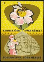 illamosplakát: Termeljünk több mézet! Fogyasszunk több mézet!, Gr.: Gönczi, 23,5x16,5 cm