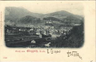 1900 Gloggnitz, general view, railway station (EK)