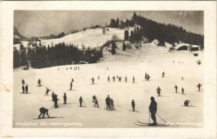 1930 Kitzbühel (Tirol), Ski-Übungswiese / ski practice area, winter sport. Phot. H. Birkmeyer (fl)
