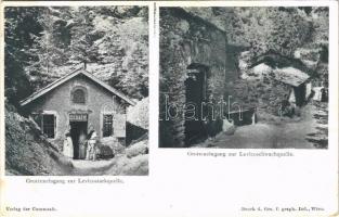 Levico Terme, Löweneck (Südtirol); Grotteneingang zur Levicostarkquelle, Grotteneingang zur Levicoschwachquelle / spa, bath, spring source, cave