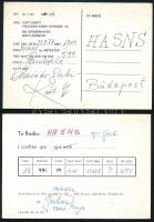 cca 1977-1979 Vegyes NDKs rádióvisszajelzés kártya, rajta reklámokkal, az egyiken a Trabantot is gyá...