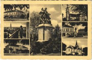 1943 Orosháza, mozaiklap Hősök szobrával. Koczka kiadása (EK)