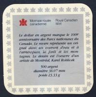 Kanada 1985. 1$ Ag "Nemzeti park" T:PP Eredeti díszdobozban, tanúsítvánnyal!