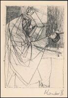 Kondor Béla (1931-1972): Alma. Rézkarc, papír, utólagos jelzéssel, paszpartuban, 11×8 cm