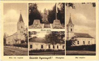 Orgovány, Római katolikus templom, Hősök szobra, emlékmű, Országzászló, Református templom, Községháza