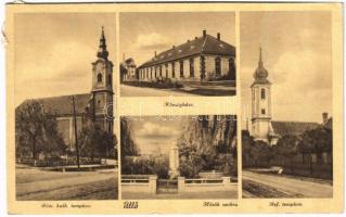 Üllő, Római katolikus templom, Községháza, Református templom, Hősök szobra, emlékmű (EK)