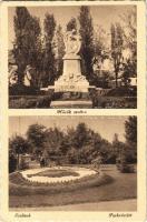 1943 Szolnok, Hősök szobra, emlékmű, park, irredenta virágágyás (EK)
