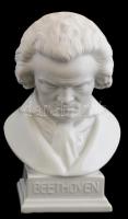 Herendi porcelán fehér mázas és biszkvit Beethoven büszt, jelzett, hibátlan, m: 21 cm