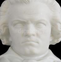 Herendi porcelán fehér mázas és biszkvit Beethoven büszt, jelzett, hibátlan, m: 21 cm