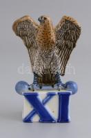 Royal Dux Csehszlovákia Sokol játékok XI. súlyemelés jelzésű porcelán sas. Kézzel festett. jelzett, hibátlan / Royal Dux Czechoslovakia Sokol games XI eagle - weight lifting figurine 19 cm