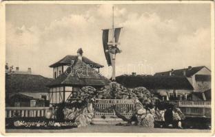 1934 Magyaróvár, Mosonmagyaróvár; Hármashalom, Országzászló, "Justice for Hungary" (EK)