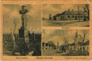 1944 Sarród, Hősök emlékműve, Községháza, utca, Római katolikus templom (EB)