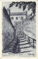 Budapest I. Tabán, Horgony utca a Fehér sas térről. Rigler R.J.E. 568. s: Helbing (EK)