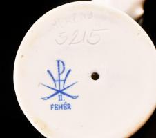 Herendi porcelán elefánt, fehér mázas, jelzett, hibátlan, m: 7 cm