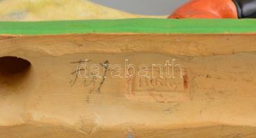 Berky Lúdas Matyi, libás gyerek figura. Mázas kerámia, kézzel festett, jelzett, minimális kopással. ...