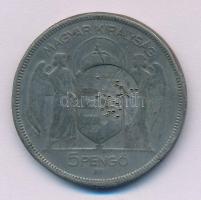 1930. 5P "Horthy jobbra" korabeli ólom hamisítvány T:3,3-