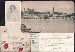 cca 1830-1940 Vegyes papírrégiség tétel (levelek, iratok, nyomtatványok)