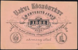 1888 Budai és pesti nőegyesületeknél tett kegyes adománylap