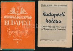 1940-1942 3 db Budapesttel kapcsolatos kiadvány (Budapest Gyógyfürdők városa, Budapesti kalauz, Budapest képes leporelló)