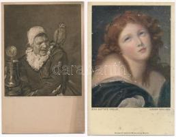 39 db RÉGI motívum képeslap: művész / 39 pre-1945 motive postcards: art