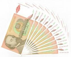 Jugoszlávia 1993. 5.000.000.000D (10x) sorszámkövetők sorszámkövetők T:I,I- Yugoslavia 1993. 5.000.000.000 Dinara (10x) sequential serials C:UNC,AU