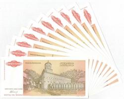 Jugoszlávia 1993. 5.000.000.000D (10x) sorszámkövetők sorszámkövetők T:I,I-
Yugoslavia 1993. 5.000....