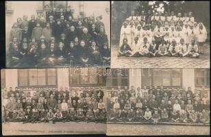 cca 1900-1934 14 db gyerekcsoportokat / osztályokat ábrázoló fotó, fotólap, 14×9 és 16×10 cm-es mére...