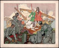 cca 1900 Prinz Eugen rät dem Kaiser, Triest zu einer mächtigen Hafenstadt auszubauen, hiányos kiadvá...