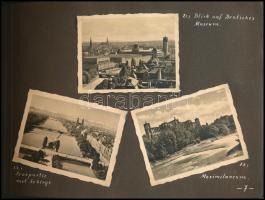 1941 Emléklapok németországi utazásaimról és kirándulásaimról, fotóalbum, feliratozva, tartalomjegyz...