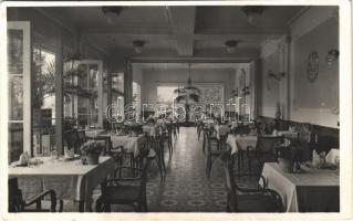 1942 Budapest XII. Hotel Belvedere nagy étterem terasszal, belső. Budakeszi út 10. (ragasztónyom / gluemark)