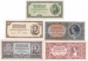 1946. 5xklf magyar Pengő bankjegytétel T:II-III