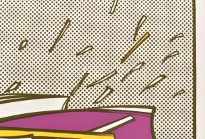 Bodóczky István( 1943-): Perseus felmutatja...., 1982 Szitanyomat, papír, jelzett, próbanyomat, lap ...