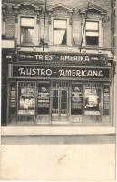Budapest VII. Triest-Amerikai Austro-Americana vonal kivándorlási iroda. Thököly út 2. Sorger 4036.