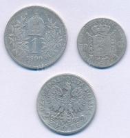 Vegyes: Ausztria 1899. 1K Ag "Ferenc József" + Belgium 1886. 50c Ag "II. Lipót" ...